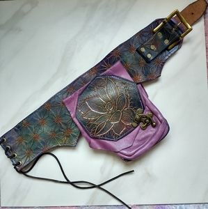 Genuine Leather OOAK Custom Hip Pouch Festival